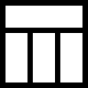 interface,web,layout,square,button,outline,outlined,header,three columns